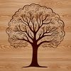 Single Tree SVG Graphics Free Download A high-quality vector illustration of a single tree with its roots and branches, suitable for digital design.