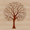 Foliage Illustration Design A stylized illustration of a single tree with foliage and branches.