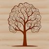 Stylized Tree Clip Art Design A stylized illustration of a tree with branches and leaves in various vector formats.