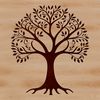 Branching Free Vector Art Image A stylized illustration of a tree with branching foliage and a sturdy trunk.