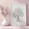 Stylized Branches and Leaves Design A stylized illustration of a tree with branches and leaves in vector format.