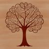 An isolated graphic representation of a tree in a natural environment.