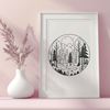 A stylized illustration of a forest landscape with trees and foliage, suitable for vector art and design projects.