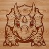 Ancient Dinosaur Icon A prehistoric Triceratops dinosaur in a vector illustration style.