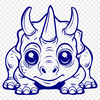 Baby Dinosaur Stencil In DXF File Format For Free Download