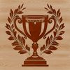 A metallic trophy with a laurel wreath on top, symbolizing achievement in sports.