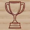Trophy Icon Design for Cutting Machines A 3D trophy icon designed as vector art, ideal for cutting machines or laser cutting.