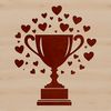 Sporty Love Trophy SVG Icon Trophy icon featuring love hearts in a sport-themed design.