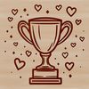 Heartwarming Trophy Design A stylized trophy design featuring interlocking love hearts, suitable for sports-themed projects.
