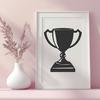 Artistic Trophy SVG - For Laser Engraver Project