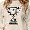 Award Winning Vector Trophy Design A 3D trophy made of vector shapes, suitable for cutting machines like Cricut or laser cutters.