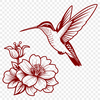 Floral Inspiration Clip Art A vector graphic representation of a hummingbird, suitable for use as clip art or template in various design applications.