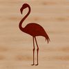 A colorful vector design featuring a single flamingo bird with its distinctive pink feathers.
