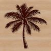 Exotic Palm Trees Silhouette Illustrative palm trees in a row against a light blue sky.