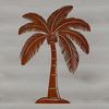 Coastal Palms A single palm tree standing on a sandy beach under a clear blue sky.