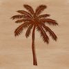 A stylized illustration of a palm tree in a natural setting, suitable for digital designs and crafts.