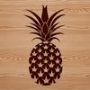 Green Leaves and Yellow Fruit Clip Art A single pineapple fruit with green leaves, suitable for vector art and graphic design.