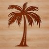 Palm Tree Graphic Design Asset A stylized illustration of a palm tree against a simple background.