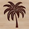 Tropical Palm Landscape Illustration An illustration of a palm tree in a tropical landscape setting