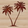 Isolated Vector Graphic An isolated vector graphic of a single palm tree against a simple background.