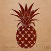 A stylized illustration of a pineapple, suitable for use in vector graphic designs.