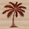 Tropical Beach Silhouette A silhouetted palm tree against a sunny beach background.