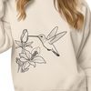 Vibrant Bird on Floral Arrangement SVG A colorful hummingbird perched on a flower, depicted in vector art style.