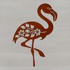 Ornate Bird in Exotic Blooms A stylized illustration of a flamingo in ornate floral surroundings.