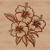 Colorful Hibiscus Bloom Vector Graphic A stylized vector graphic representation of a single Hibiscus bloom in full color.