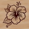 Beautiful Floral Design with Hibiscus Details A detailed illustration of a hibiscus flower with intricate details.
