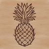A stylized, high-resolution SVG graphic of a single pineapple on a transparent background.