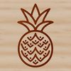 A simple illustration of a pineapple fruit with clean lines and minimalist design.