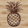 Beautiful Clip Art Pineapple Design A realistic illustration of a pineapple, suitable for food packaging or decoration.