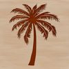 Lush Greenery Palm Design A digital illustration of a single palm tree in a lush greenery setting.