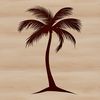 Beautiful Palm Tree Silhouette A stylized silhouette of a palm tree in vector format.