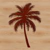 Free Palm Tree Clip Art An illustration of a palm tree with long green fronds swaying in the breeze near the ocean.