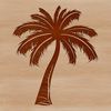 Illustrative palm tree graphic suitable for vector design projects in Illustrator or Procreate.