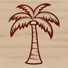 Minimalist Palm Tree Silhouette A stylized illustration of a palm tree against a minimalist background.