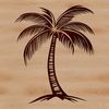 Exotic Island Icon A single palm tree illustration with thick trunk and long leaves.