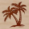 Beautiful Palm Tree Graphic An elegant vector graphic design featuring a single palm tree with lush greenery.
