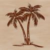 Exotic Tropical Palm Silhouette Illustrative representation of a single palm tree in a tropical setting.