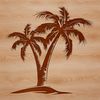 Palm Tree Silhouette SVG Icon A stylized illustration of a palm tree suitable for use as clip art in vector design projects.