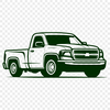 Rugged Vector Vehicle Icon A high-resolution vector image of a pickup truck, suitable for digital design and cutting machine use.
