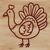 A festive farm friend A simple line drawing of a farm animal, specifically a turkey.