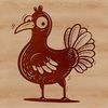 Domesticated Turkey Farmyard Scene A digital illustration of a domesticated turkey standing on a farm yard.