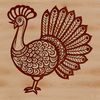Ornate Domestic Turkey Illustration An ornate illustration of a domesticated turkey, suitable for various decorative purposes.