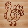 Domesticated Bird SVG Design A simple line drawing of a domesticated bird commonly raised on farms for meat.