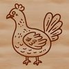 Christmas Farm Animal Graphic A simple line drawing illustration of a domesticated turkey, often associated with the Christmas season.