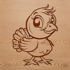 A simple illustration of a farm animal commonly associated with the Christmas holiday.
