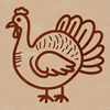 Whimsical Thanksgiving Turkey Image A digital illustration of a turkey in a farm setting.